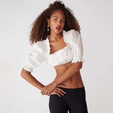 Women's New Casual Ultra-Short Top Decoration Wood Ear Sexy Umbilled Shirt